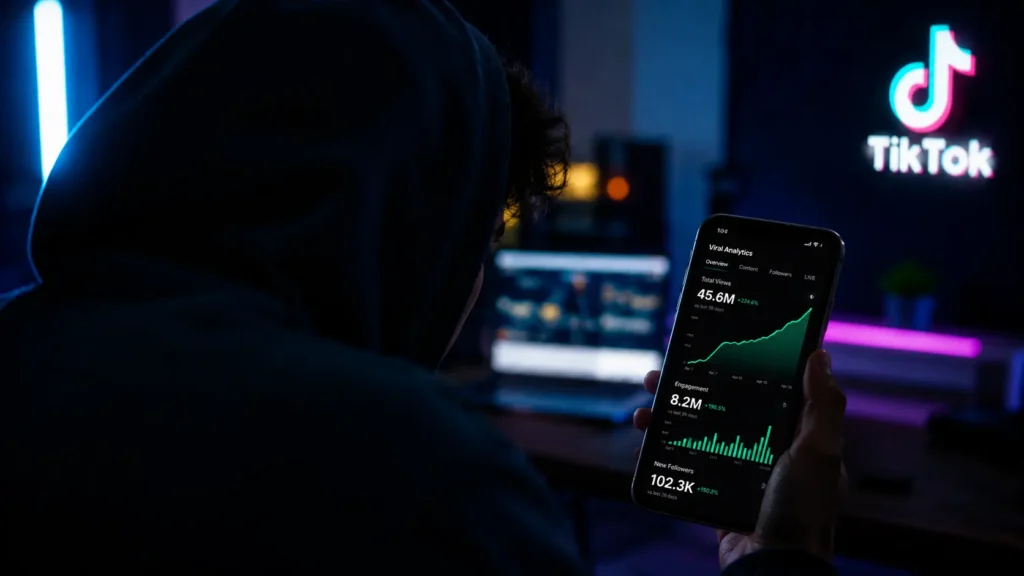 A creator managing a successful anonymous account, representing how to start a faceless TikTok page in 2026.