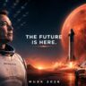 Elon Musk poster showing SpaceX Mars mission and Tesla future technology.