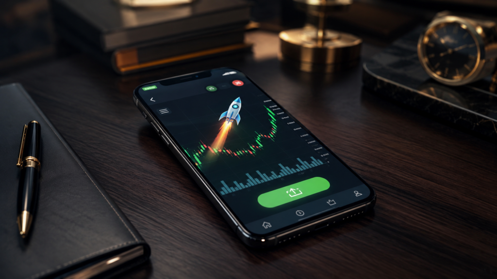 A smartphone displaying a financial application interface explaining how to invest in spacex stock shares safely.