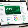 A modern tablet interface highlighting smart cash management data tracks and liquid asset growth.