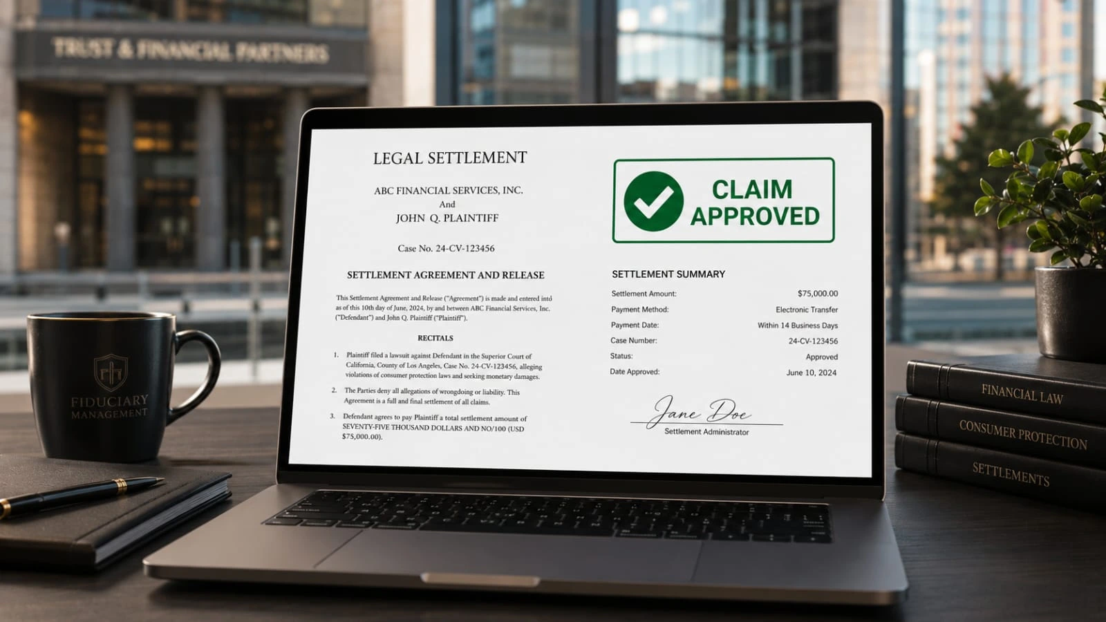 A digital interface tracking active claim updates for the Navy Federal EFTA settlement funds.